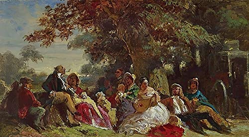 Toile Carl Spitzweg Troupe d'acteurs se reposant cadeau idéal pour passionné d'art