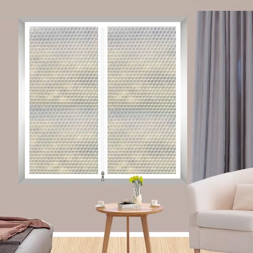 FENGSHOUU サッシまるごと断熱シート 窓用フィルム 暖かくしてくださいカーテン 冷気ガードパネル 結露防止シート 目隠し 遮光 遮熱 防寒 防風 静音 保温 UVカット ドア/窓用 マジックテープ付き 簡単取り付け 幅×高さ (160cm x 10