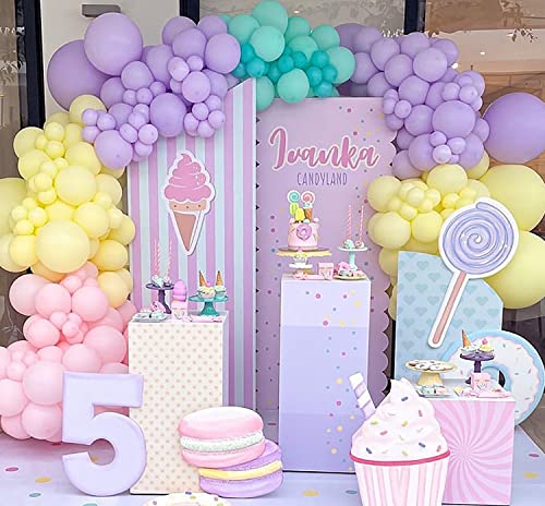 Image of KALOR 10 Inch Pastel Purple Balloons, 100 Pcs Latex Helium Macaron Balloons for Kid's Birthday Party Baby Shower Wedding Graduation Graduation Party Decorations