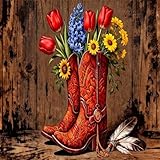 LIQIQA Cowboy Boots Diamond Painting Kits for Adults...