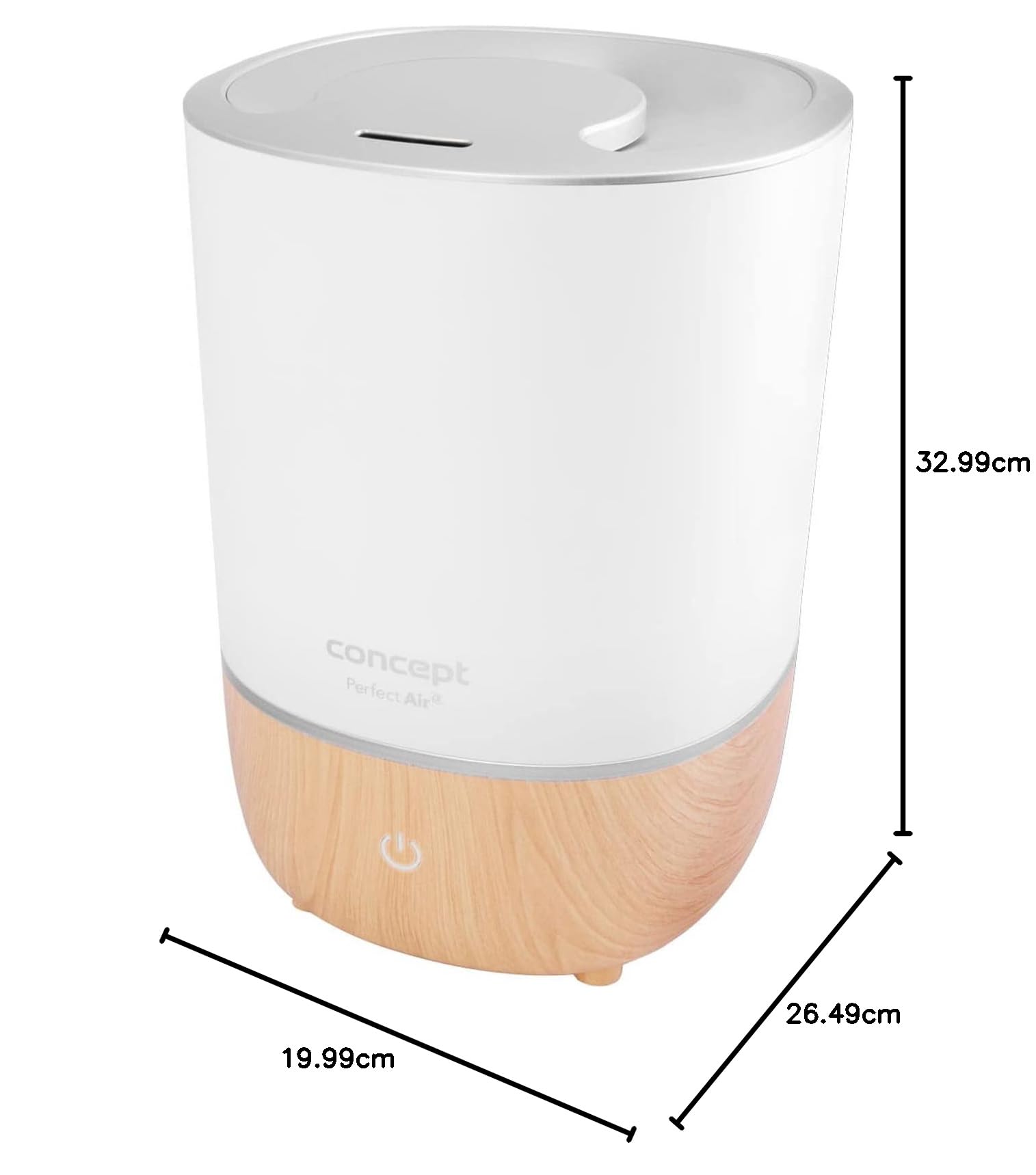 Concept Hausgeräte ZV1200 Perfect Air Humidificador de aromaterapia, 4 litros, 3 niveles de intensidad de vapor, adecuado para habitaciones de hasta 30 m2 (blanco)