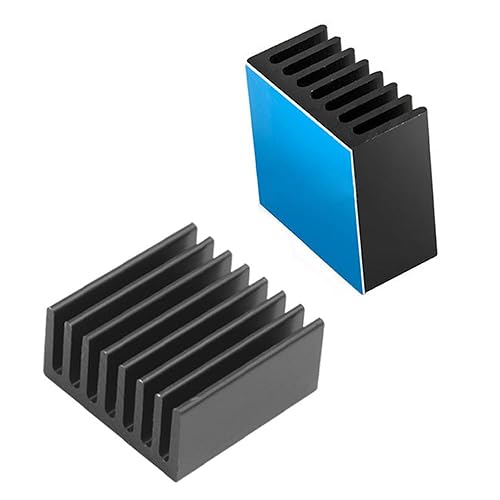 Miniatura 4 de Disipador de calor de aluminio negro con cinta adhesiva conductora térmica, enfriador de disipador de calor de 25 × 25 × 0.394 in para enfriar VRM