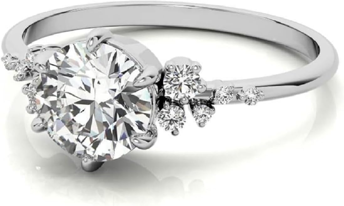 1CT-3CT Round Cut Moissanite Wedding Ring Set Solitaire Bridal Handmade Ring, VVS1 10K 14K 18K Gold & 925 Sterling Silver Anniversary Promise Gift for Her