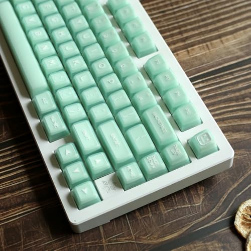 Image of 142 Keys SA Profile Light Green Keycaps PBT Doubleshot Translucent Keycaps Set Fit for 61 /64 /87 /104 /108 Cherry Mx Switches ISO ANSI Mechanical Keyboars Alice Keyboard