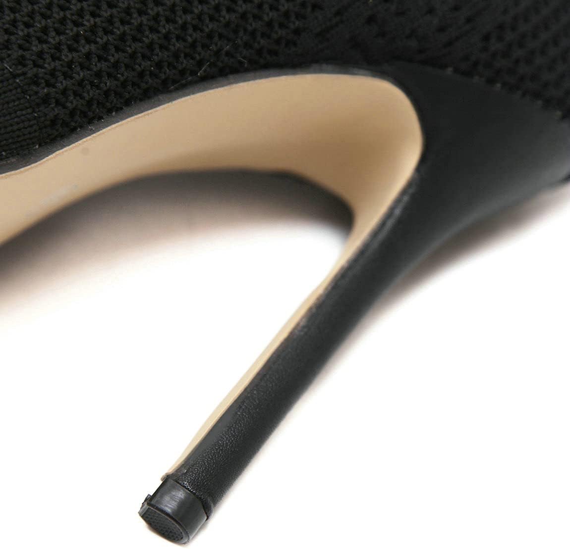 Trendenzy Women's Peep Toe Knit Sock Booties Sexy Stiletto High Heels Ankle Boots