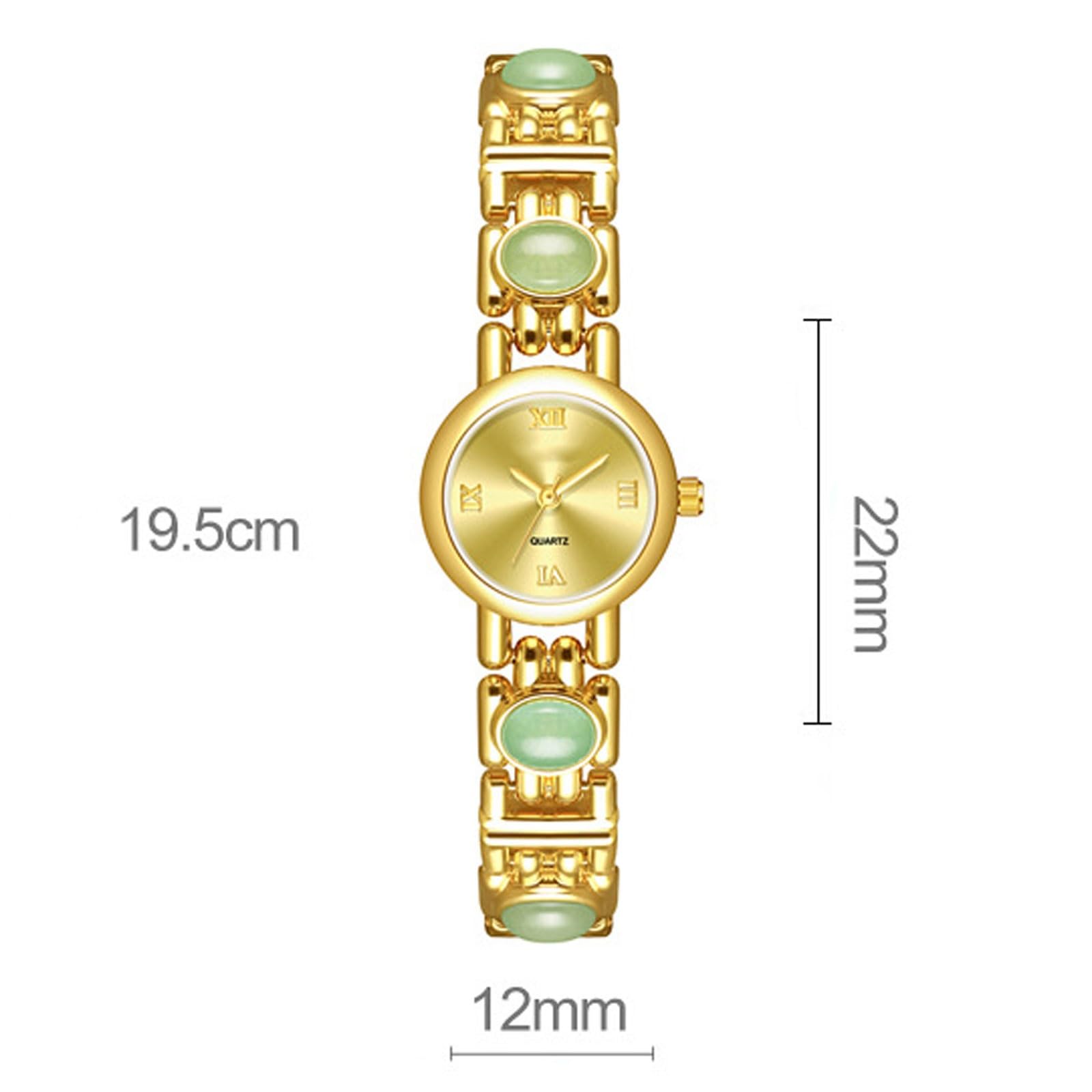 Orologio da polso vintage, impermeabile, con avventurina naturale, rotondo, al quarzo, adatto per fidanzata e moglie