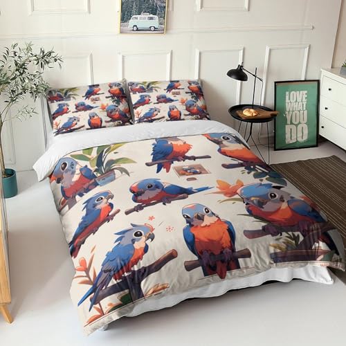 Parure de lit oiseau imprimé 3D avec finitions haut de gamme - 3