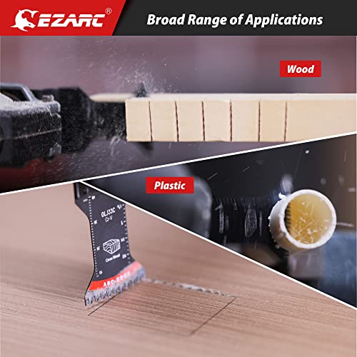 EZARC Japanese Tooth Oscillating Saw Blade, 5 PCS Arc Edge Oscillating Multitool Blades Clean Cut for Wood, Plastic
