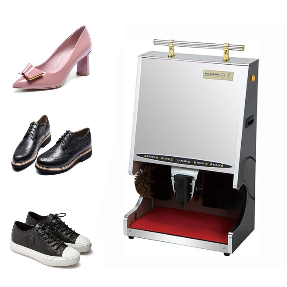 Pulidora automática de zapatos de 100 W, máquina pulidora automática de zapatos por inducción, capacidad de taza de aceite de 100 ml, máquina de limpieza de suelas mecánica eléctrica multifuncional