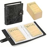 Samen Aufbewahrung Umschläge,Saatgut Sammelalbum,mit 50 selbstdichten Samentütchen,Ringbuch,Lederherstellung,für Möglichkeit zum Sammel,Sortieren und Aufbewahren Sämereien