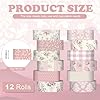 YooNotee 12 Rolls Watercolor Floral Washi Tape Set 15 mm Vintage Flower Decorative Masking Tape for Spring Arts DIY Craft Scrapbook Journal Supplies Gift Wrapping(Light Pink,Polka Dots and Floral) #1