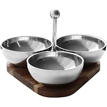 Stainless Steel Divided Plate Fruit Plate Snack Bowl Dim Sum Dish Snack Platter Dim Sum Dish Candy Tray Dried Fruit Tray Cake Plates