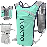INOXTO Mochila de hidratação para corrida, leve, isolada, com bolsa de água de 1,5 L, mochila para caminhada, trilha, corrida, ciclismo, corrida, maratona para mulheres e homens (verde claro)