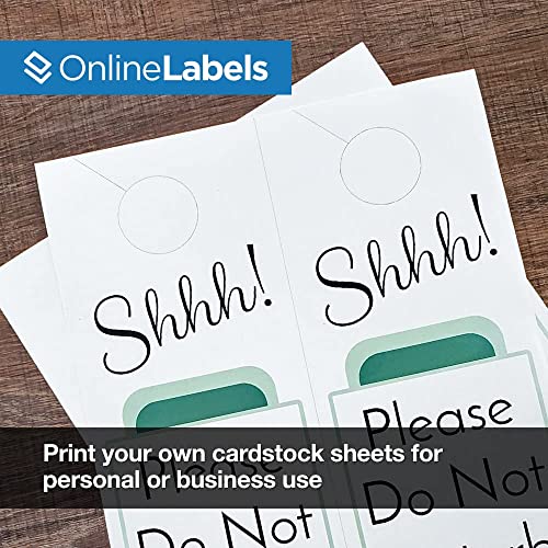 Door Hangers - 4.25 X 11 - Cardstock - Pack Of 200, 100 Sheets - Inkjet/Laser Printer - Online Labels #TOP6