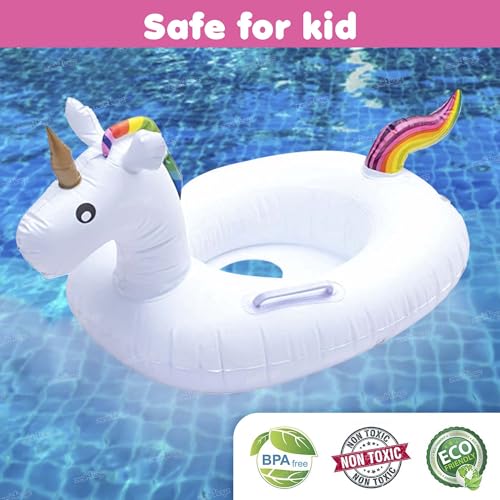 Image of Zest 4 Toyz Swimming Ring Swimming Tube for Kids Inflatable Tube for Swimming Pool Floaters for Kids Water Tube for Baby Swim Ring for 3+ Years Girls and Boys (Unicorn Shaped) White