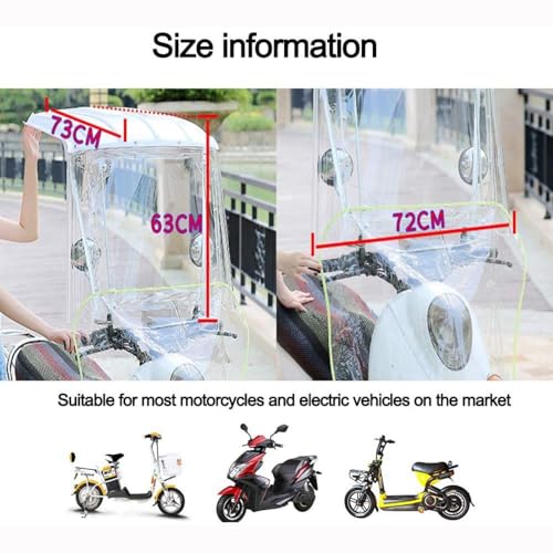 Universal Electric Motorcycle Sunshade Cover Scooter Rain Waterproof Cover Transparent Motorcycle Canopy Sun - Thumbnail 2
