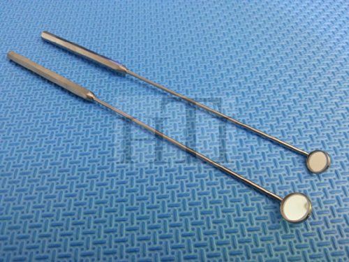 SET OF 2 LARYNGEAL BOILABLE HYGIENE DENTAL MIRRORS WITH HANDLE #00#0 (HTI BRAND)