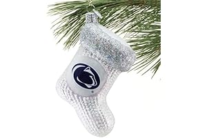 Show Your Pride: Penn State Nittany Lions White Glass Stocking Ornament