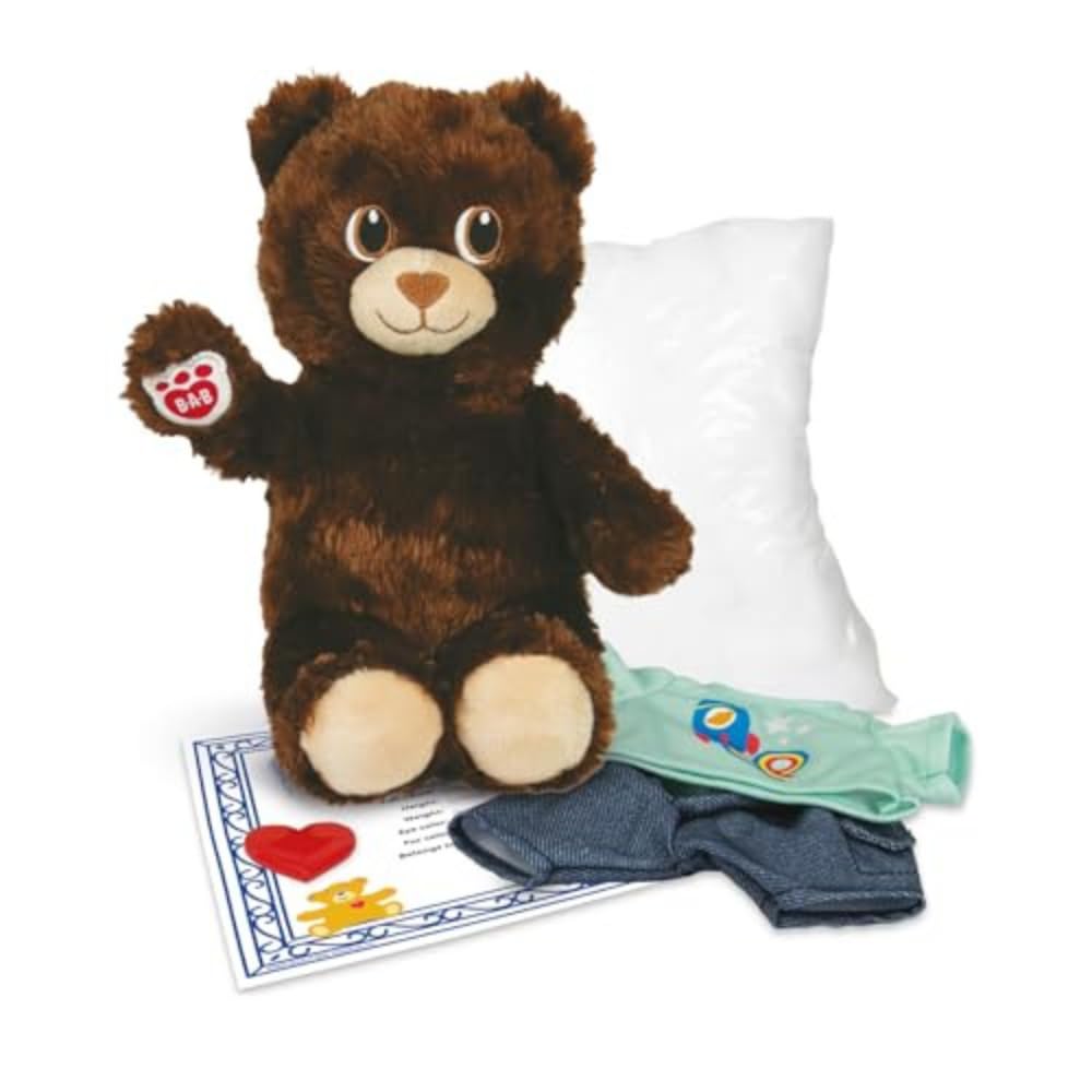 Casdon Build-A-Bear Furtastic Bear & Outfit Set, Dark Brown, Ages 3+