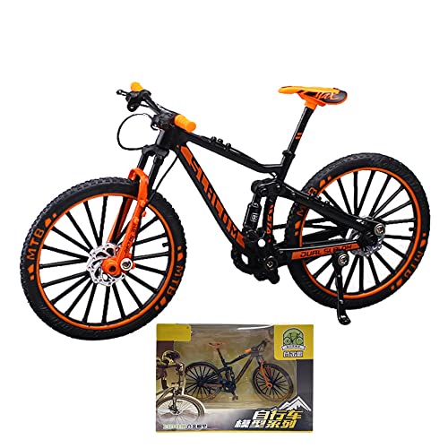 Bicicleta de montaña en miniatura de metal para decoración de escritorio, color naranja