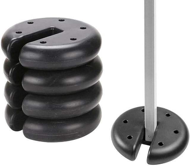 Vivo Set of 4 Round Canopy Tent Leg Weights Secure Anchor Gazebo Camping Outdoor Events Market Stall- 9.4kg Total Weight
