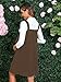 OYOANGLE Women's Maternity Button Front Sleeveless Dress V Neck Straight Pinafore Overall Dresses Dark Brown X-Large