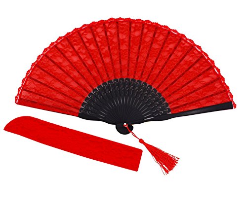 Amajiji Chinese/Japanese Vintage Retro Style Bamboo Wood Silk Folding Hand Fan For Women Hbsy (23Cm) (005) #TOP23