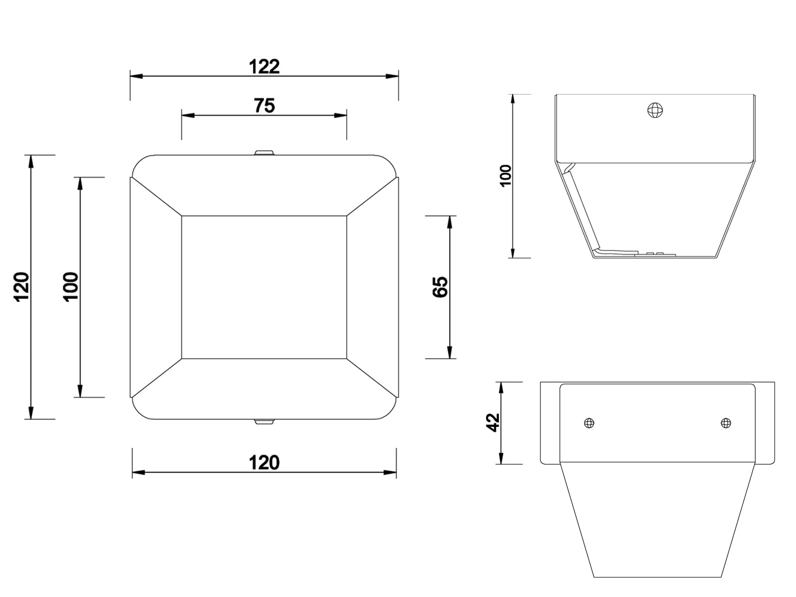LED Wandleuchten 2er SET aus Holz & Metall Schwarz, Breite 12cm