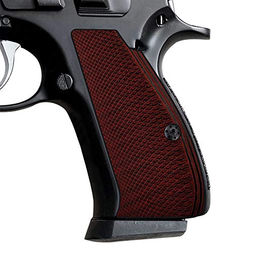 Cool Hand G10 Grips for CZ 75/85 Compact, Free Screws Included, Red/Black, SPC-PN-6