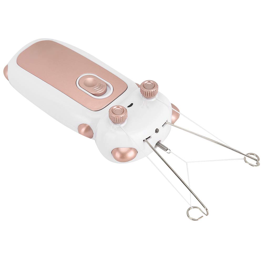 Naroote Fecitura dei del Viso per Donne, Dispositivo di Depilazione del Viso USB Ricaricabile con Filo Filo di Cotone Epilatore di Cotone, per, Gambe, Braccia e Corpo (Oro rosa)