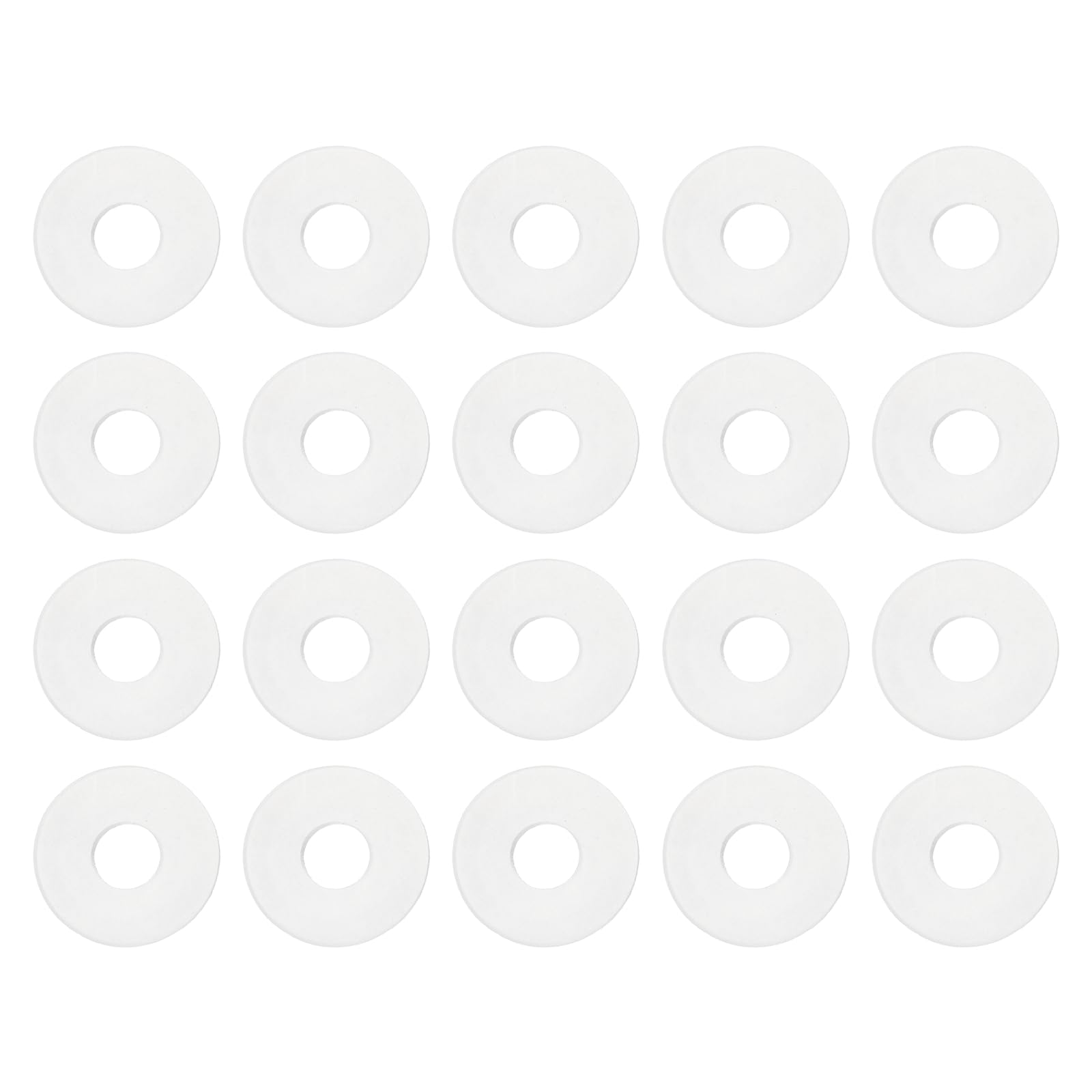 PATIKIL M5 Silicone Flat Washer, 20 Pcs 5mm ID 15mm OD 1.5mm Thick Plain Washer Grommets O-Ring Sealing Gasket Spacer for Faucet Pipe Water Hose Shower Door Handles, White — image 1