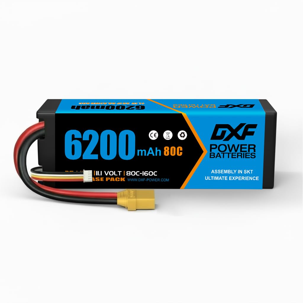 DXF Batterie LiPo 3S 6200mAh 80C 11.1V XT90 Lithium Polymère Haute Décharge RC Hélicoptère Avion Voiture Bateau Multi-Rotor Drone 3S1P Compatible Modèles RC Brushless Camion Buggy 1/8 1/10