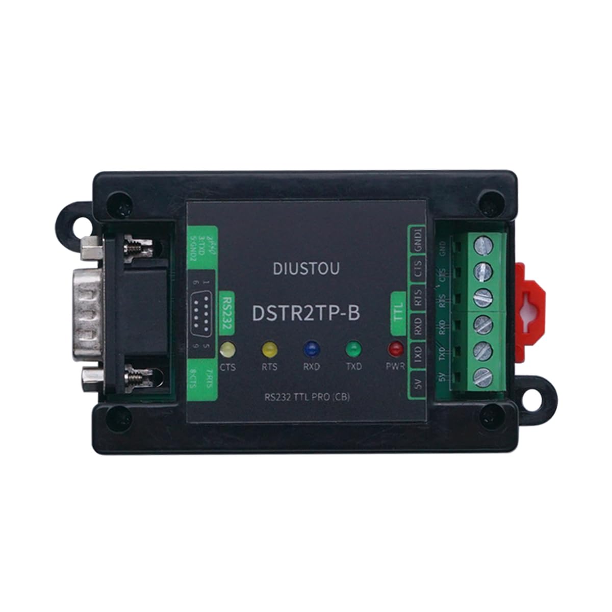 Module RS232 vers TTL avec isolation OPTO et boîtier ABS sur rail DIN