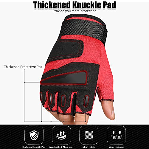 Luvas Esportivas, Andoer Luvas sem dedos Luvas esportivas antiderrapantes ajustáveis ​​de meio dedo