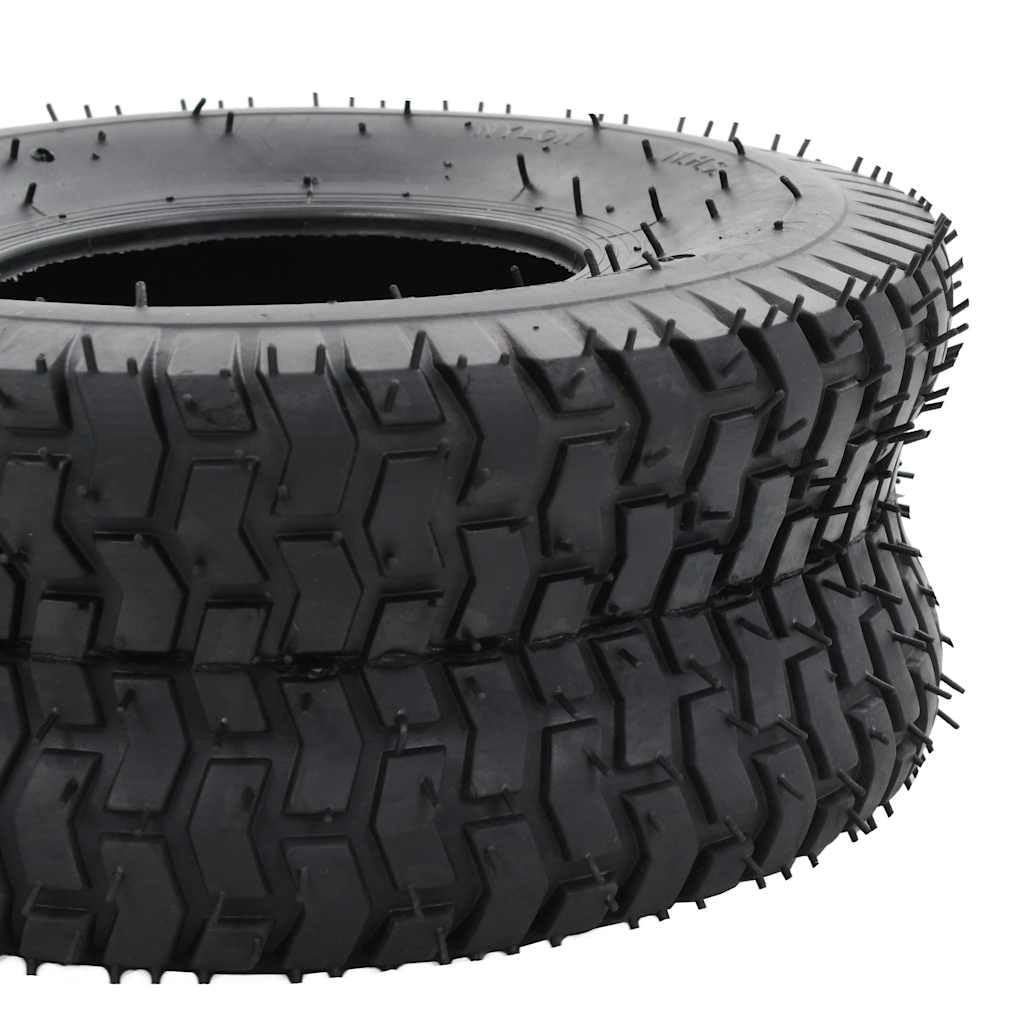 4-teiliges Schubkarrenreifen Schlauch Set 15x6.00-6 4PR Vollgummi Ersatzrad mit 2 Ventilen 160 kg für Sackkarren Handkarren Garten Hof Baustelle