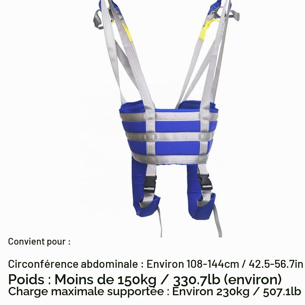 BLUEZY Harnais De Toilette pour Lève-Personne, Malade Lève-Personne Tout Le Corps Harnais De Soulèvement, Dispositif D'entraînement À La Marche D'aide À La Réadaptation Personnes Âgées Medium