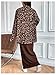 MakeMeChic Women's Maternity Clothes 2 Piece Summer Outfit Cheetah Print Button Down Shirt and Tank Maxi Dress Sets Brown Large