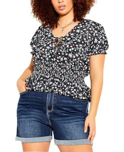 City Chic Trendy Plus Size Summer Daisy Top Summer Daisy