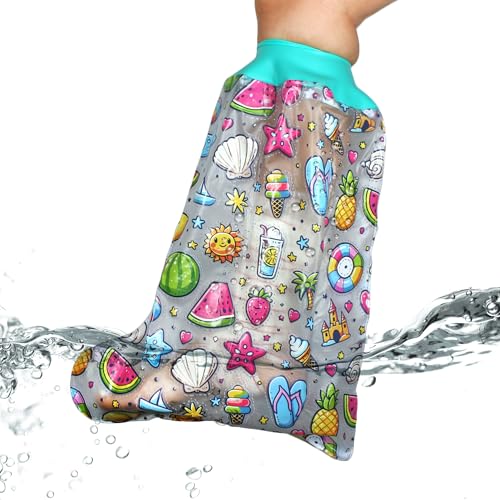 DOJA Barcelona | Protezione Impermeabile Gesso di Piede per Bambini | 455x355mm | Copri Gesso PVC con Chiusura Silicone | Protezione Piede Bambino e Adolescente | Copertura Acqua Doccia, Piscina