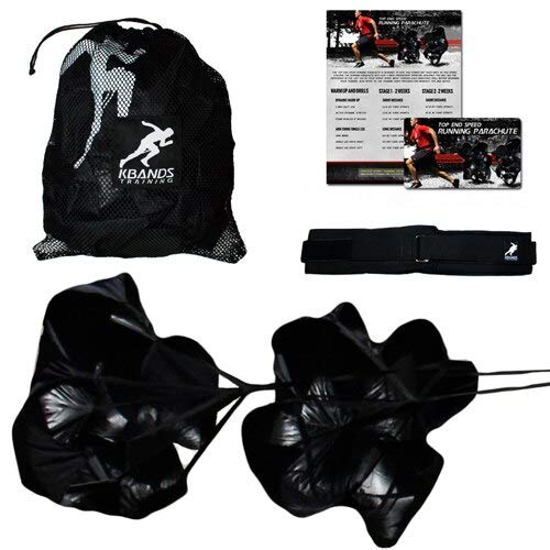 Kbands Training Dual 54 Inch Wind Resistance Speed Parachutes | 2 Durable Running Chutes to Increase Sprint Speed