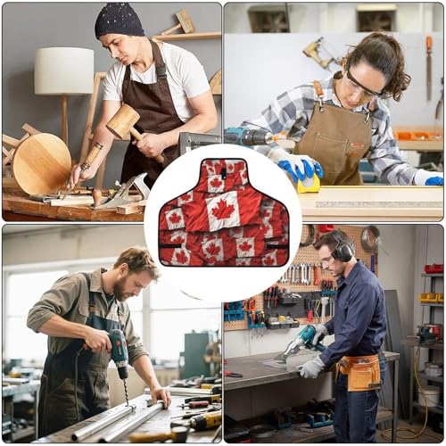 Delantal de trabajo con bandera canadiense y 8 bolsillos miniatura 6