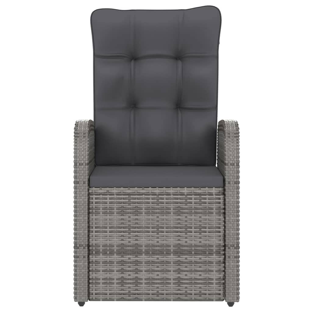 vidaXL Gartenmöbel 7-TLG. mit Auflagen Sitzgruppe Gartengarnitur Sitzgarnitur Gartenset Tisch Stühle Gartentisch Gartensessel Poly Rattan Grau