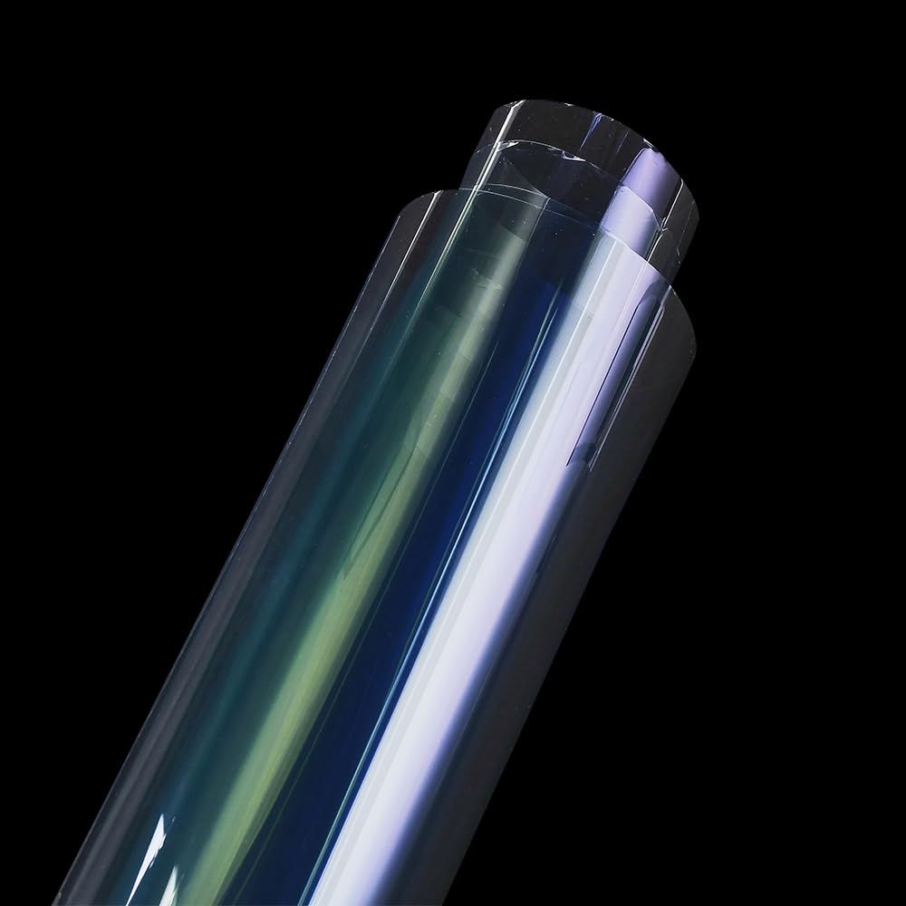 Blueshyhall Auto Tönungsfolie 80% VLT Hell Blau, Solarfolie UV-Schutz Auto Fenster Folie, Autofenster Wärmeschutz Sonnenschutzfolie für Heckscheibe Seitenfenster Dach Fenster Innen (100 x 300 cm)