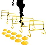 ASENVER 4 Height Adjustable Speed Training Hurdles Fitness & Speed Training Equipment (Set of 5)