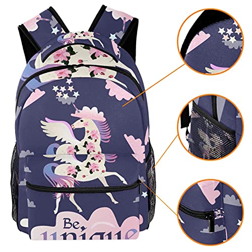 Sac d'école bleu aquarelle à motif marguerite pour étudiants - 3