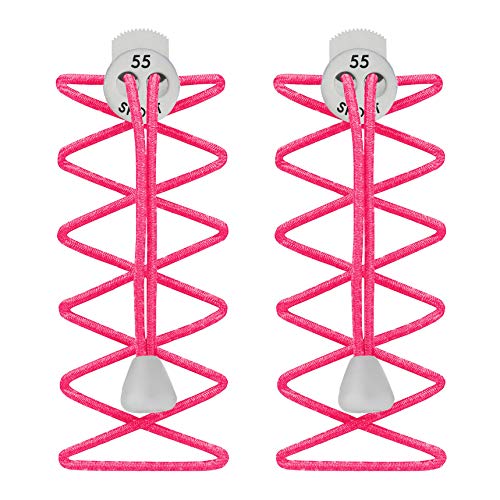 55 Sport Cordones Elásticos para Zapatillas de Deporte - Rosado/Blanco