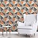 Fine Décor FD42002 UK Apex Geo Sidewall - Carta da parati, arancione bruciato