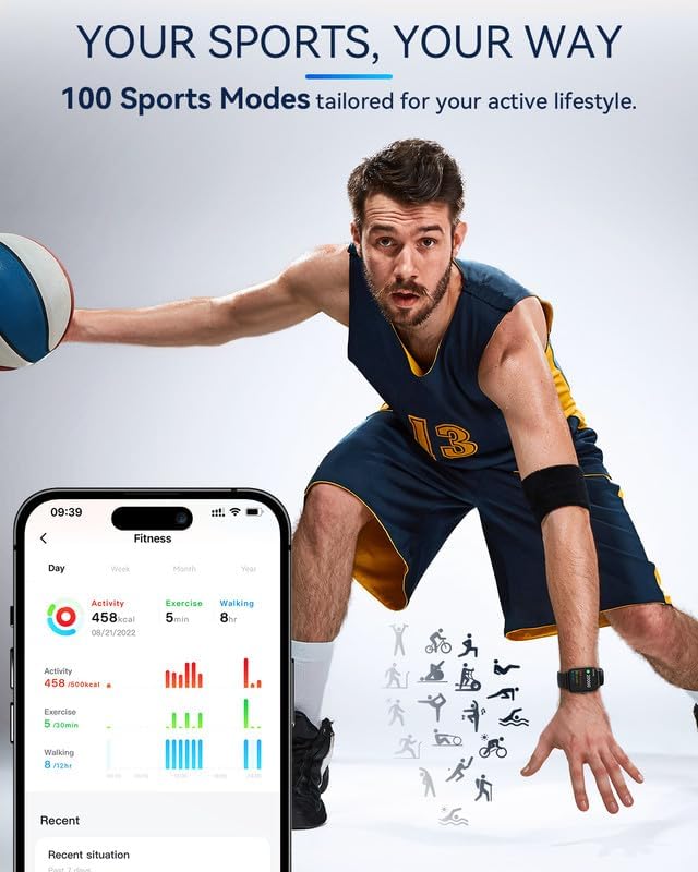 Miniatura 2 de aeac Reloj inteligente para mujer Android y iPhone (Alexaresponderhacer llamadas), relojes inteligentes de pantalla HD de 1.8 pulgadas con