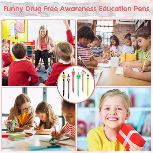 Gersoniel 24 Pcs Red Ribbon Week Supplies Bulk Drug Free Red Ribbon Week Pens Drug Free Awareness Education Pens for Awareness Campaigns Supplies Dare Program Church Charity Event Decor - Thumbnail 6