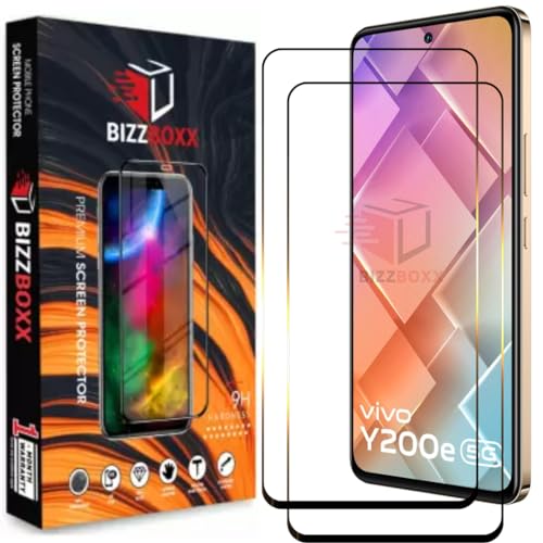 Image of Premium Screen Protector Compatible With vivo Y200e 5G | Tempered Glass Guard | Anti Static | Full Screen Coverage-Edge to Edge | 9H Hardness | With Easy Installation Kit (Pack of 2)
